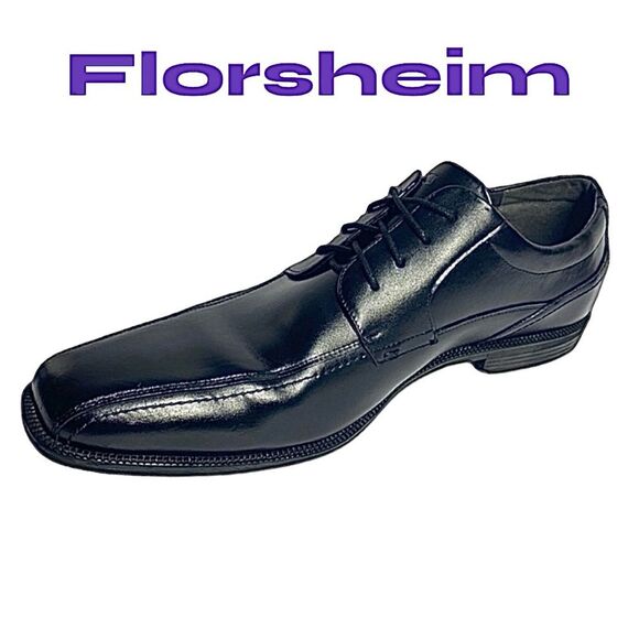 Florsheim Mens Black Leather Oxford Lace Up Size 13 Medium Pre-Owned - Picture 1 of 10